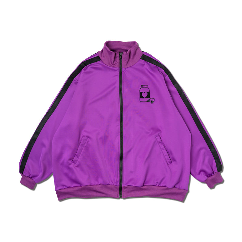 I read an image to a gallery viewer, Blood Pack/Pill Bottle Jersey Jacket Purple (Men Ver.)