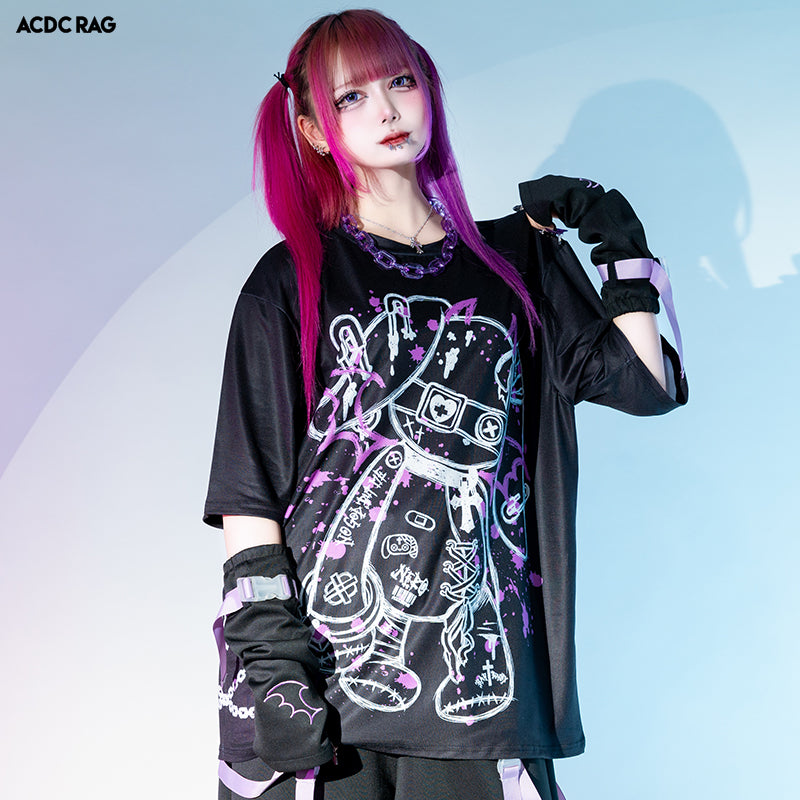 AC/DC - BACK IN BLACK TORN - Front Print T-Shirt Black AC/DC - BACK IN BLACK TORN - Front Print T-Shirt Black