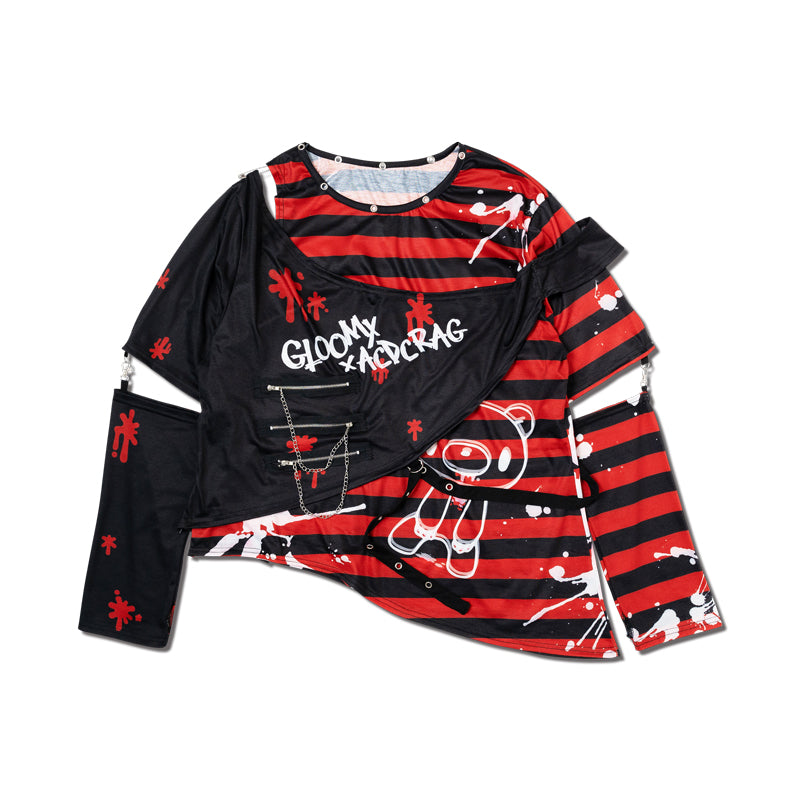 Dark Gloomy Plus Size Border Long Sleeve T-Shirt – ACDC RAG