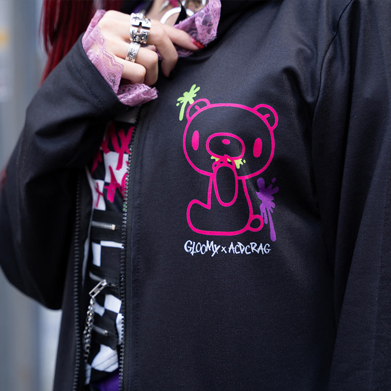 Pink Sweater Men Printify Gloomy Bear Metal Show Unisex Hooded