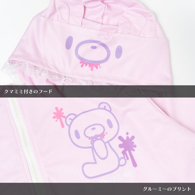 I read an image to a gallery viewer, Pastel Gloomy Plus Size Bear Ear Hoodie