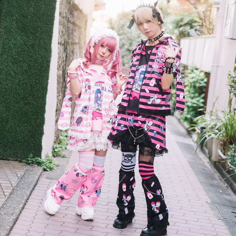 ACDC RAG Yami Kawaii Punk Menhera-chan Usamimi Parka - Pink – Blippo