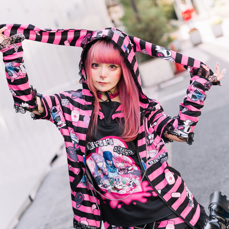 Yamikawa Punk Menhera Chan Usamimi Hoodie