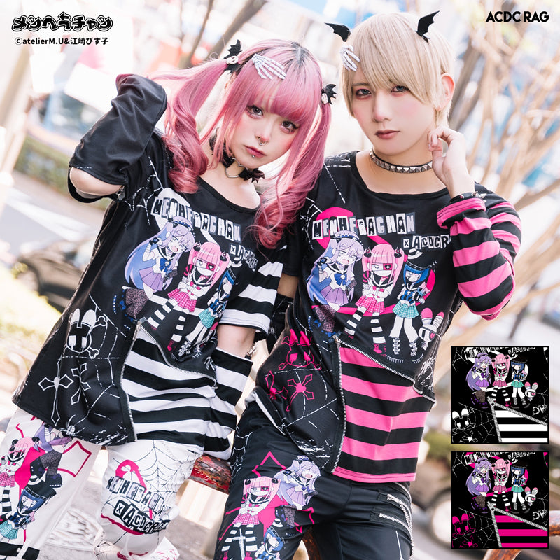 EMO Punk Menhera Chan Zip Long Sleeve Tee