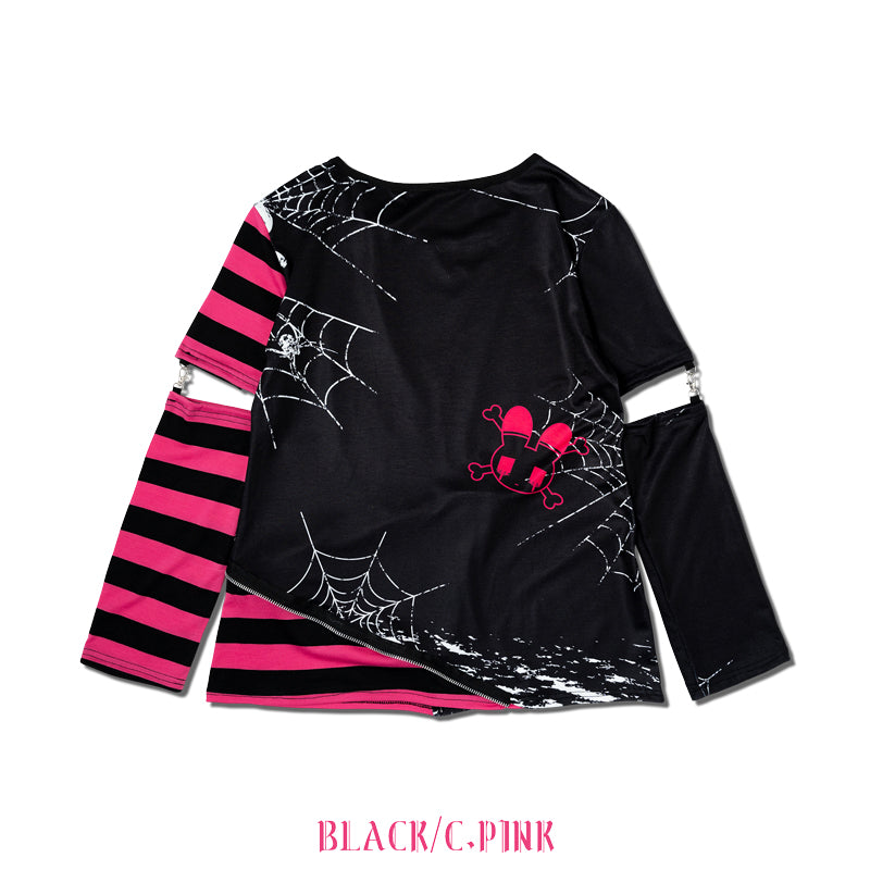 I read an image to a gallery viewer, EMO Punk Menhera Chan Zip Long-Sleeve Tee