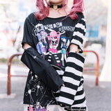 EMO Punk Menhera Chan Zip Long Sleeve Tee