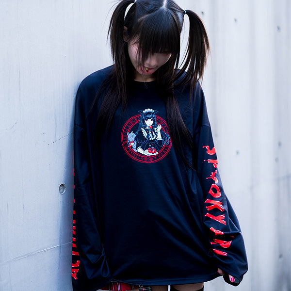 I read an image to a gallery viewer, Spooky Girl Long-Sleeve Tee