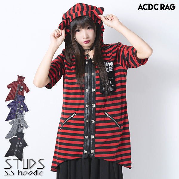 [Short Sleeves] Studded Hoodie – ACDC RAG