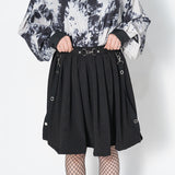 Pleated Belt Skirt