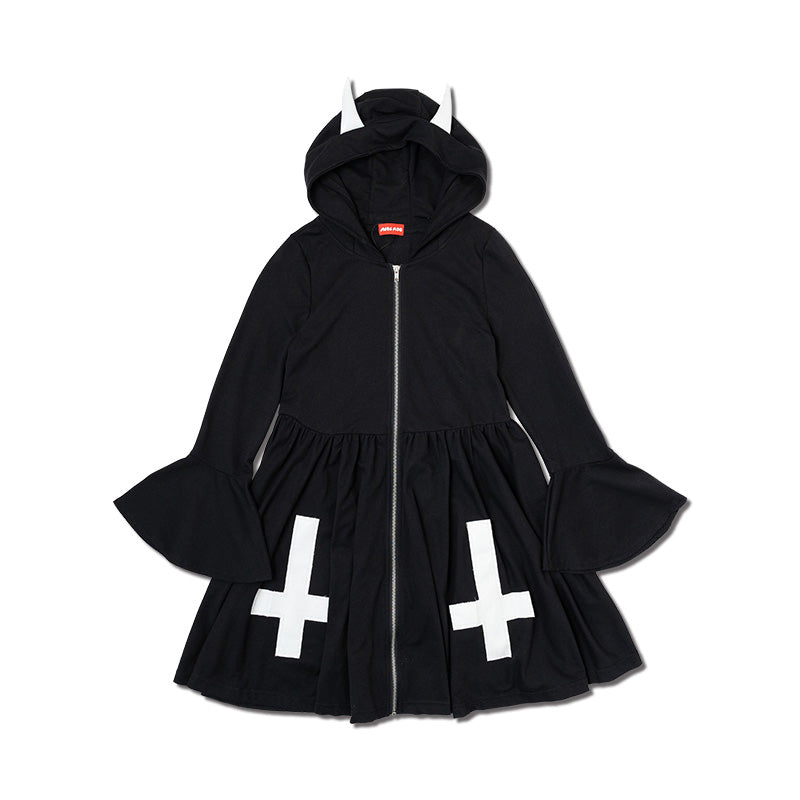 I read an image to a gallery viewer, Cross Devil Hoodie