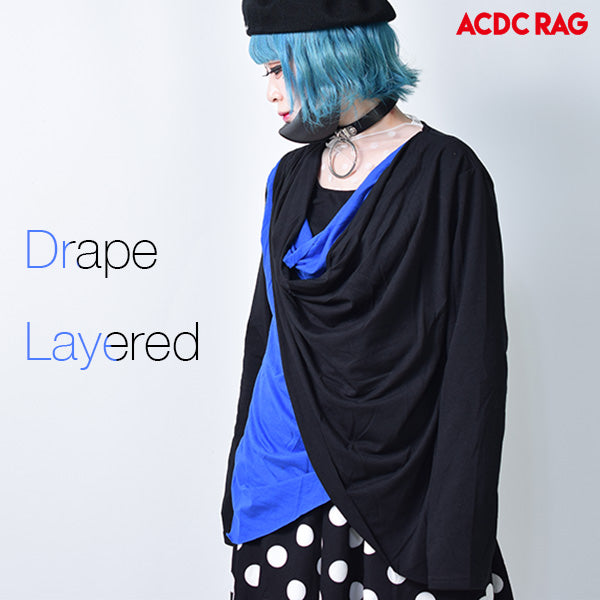 I read an image to a gallery viewer, Drape Layered Long-Sleeve T-Shirt