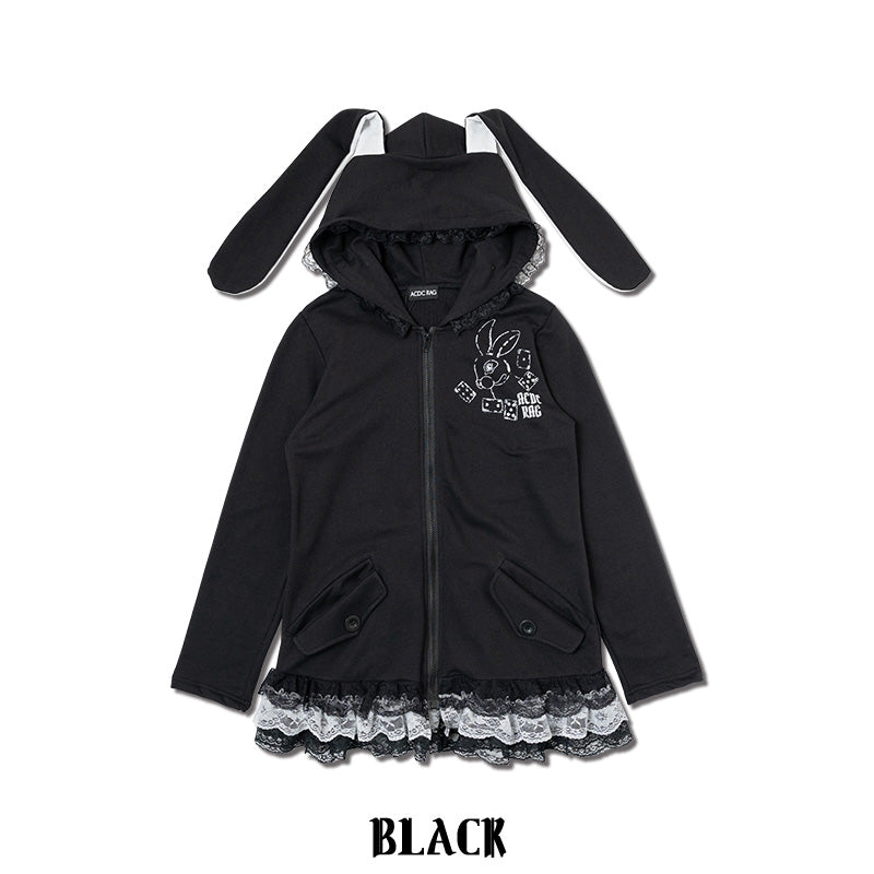 ★2023SS新作★LMC★BLACK RABBIT HOODIE Bunny Hoodie with Long Ears | OFF-WRLD TECHWEAR