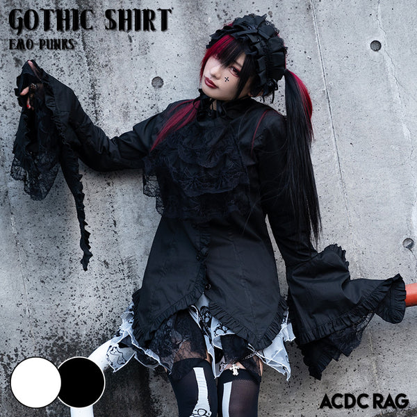 acdc rag 袖フレア フリル ゴシック シャツ ブラウス h.naoto acdc rag 袖フレア フリル ゴシック シャツ ブラウス h.naoto