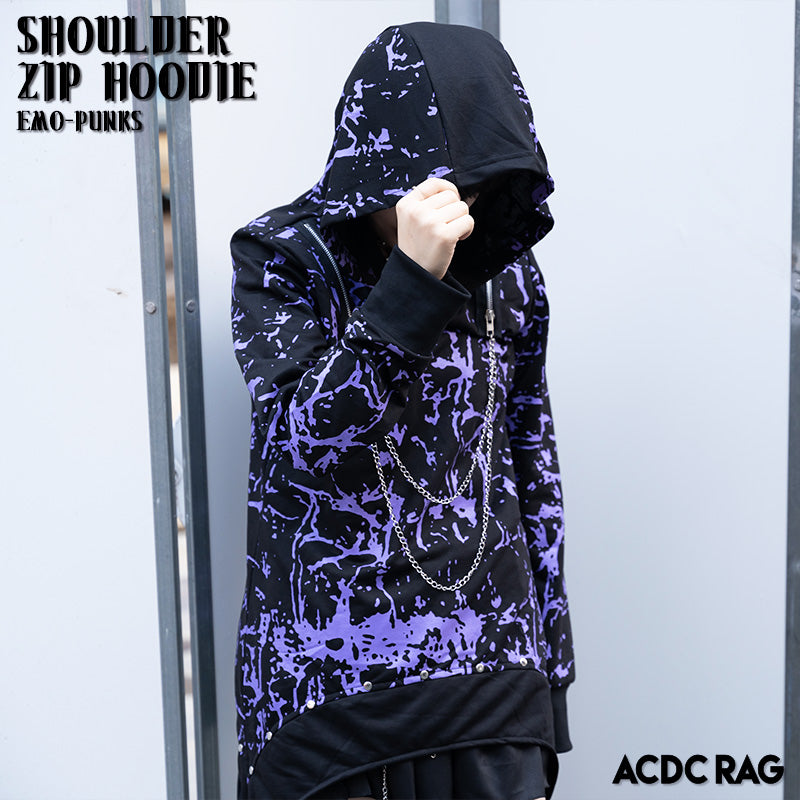 I read an image to a gallery viewer, Shoulder Zip Hoodie