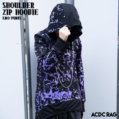 Shoulder Zip Hoodie