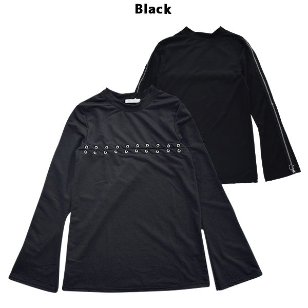 Chest-Lace Long-Sleeve Tee