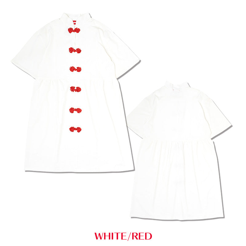 I read an image to a gallery viewer, [Short Sleeve] Button China Dress
